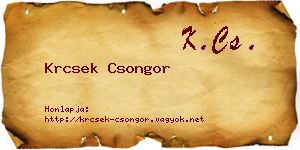 Krcsek Csongor névjegykártya